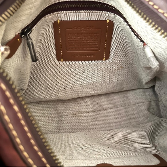 Coach Rogue 30 Melon Pink Coral Glovetanned Pebbled Leather Large Tote Bag - Picture 7 of 10